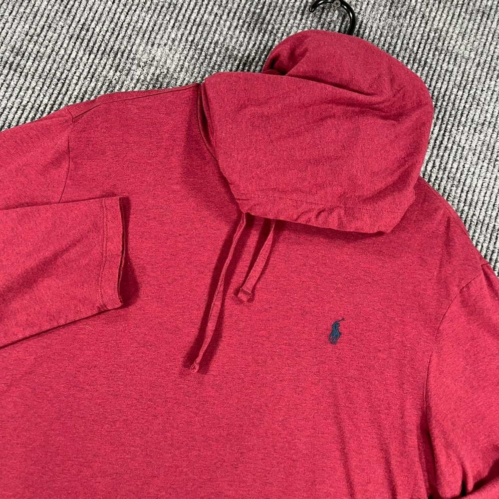 Polo Ralph Lauren Hooded Shirt Mens Large Maroon Red Long Sleeve Casual New